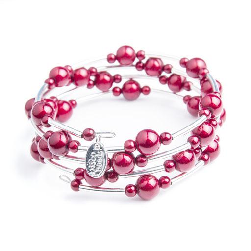 Twisted Silver Bracelet - Bracelet- Disco Beads