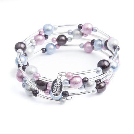 Twisted Silver Bracelet - Bracelet- Disco Beads