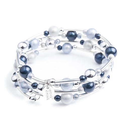 Twisted Silver Bracelet - Bracelet- Disco Beads
