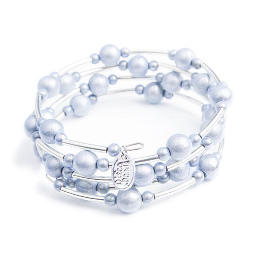 Twisted Silver Bracelet - Bracelet- Disco Beads