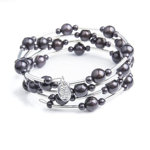 Twisted Silver Bracelet - Bracelet- Disco Beads