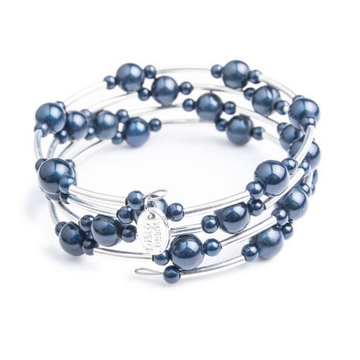 Twisted Silver Bracelet - Bracelet- Disco Beads