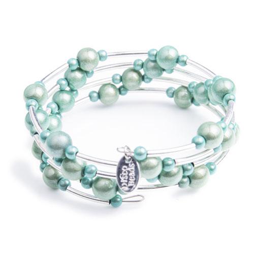 Twisted Silver Bracelet - Bracelet- Disco Beads