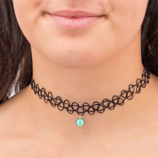 Tattoo Choker - Choker- Disco Beads