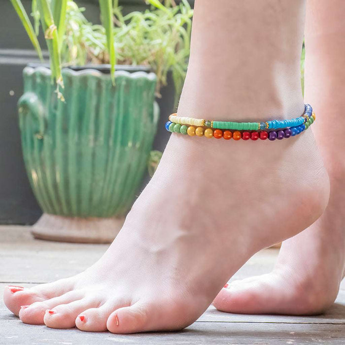 Pride Clay Anklet Set