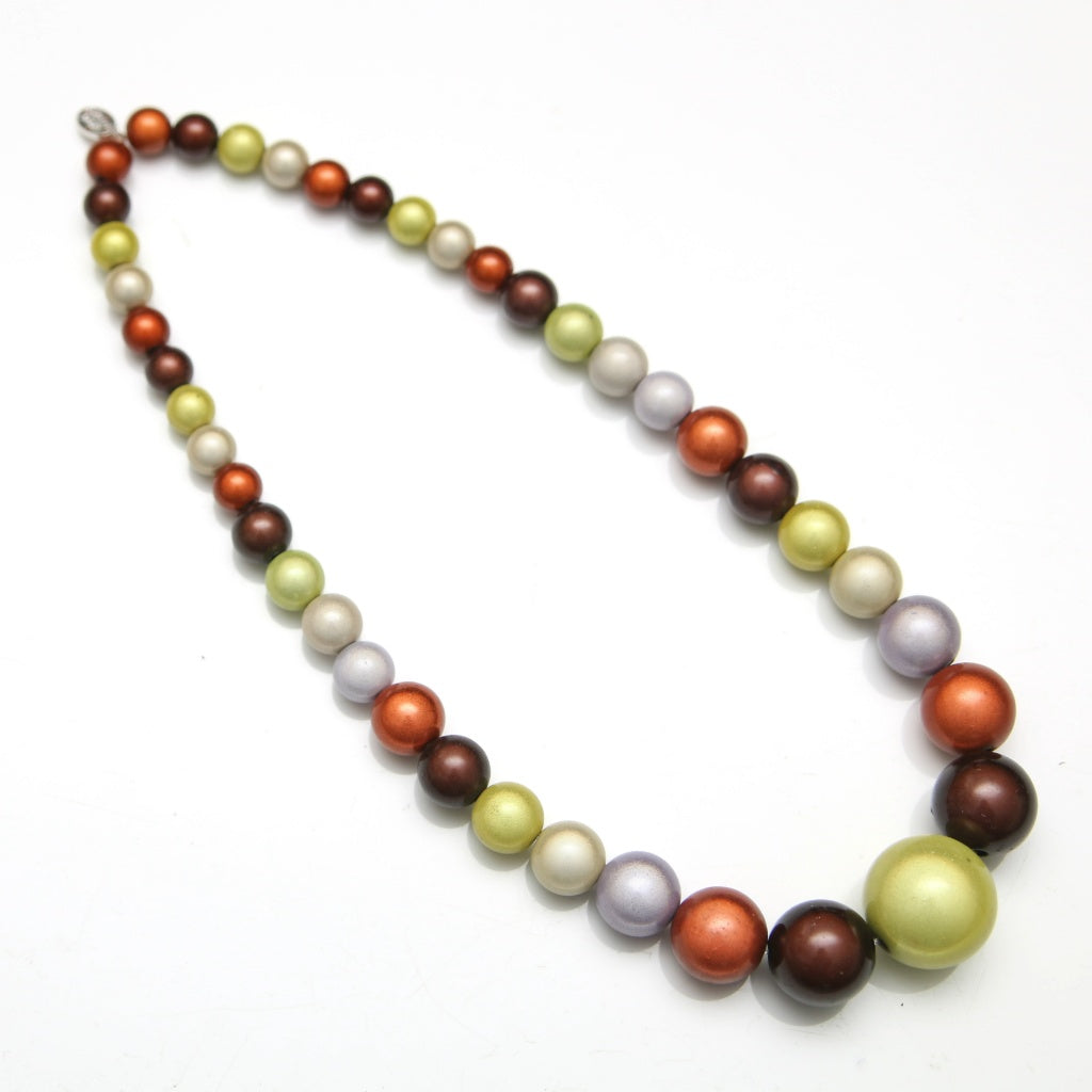 Tigeen 48 Pcs 80s Beaded Necklaces Metallic Neon Beads Retro Glow Party Disco Necklaces Bulk Colorful Rock Musci Necklace For Women Kids 1980s Party