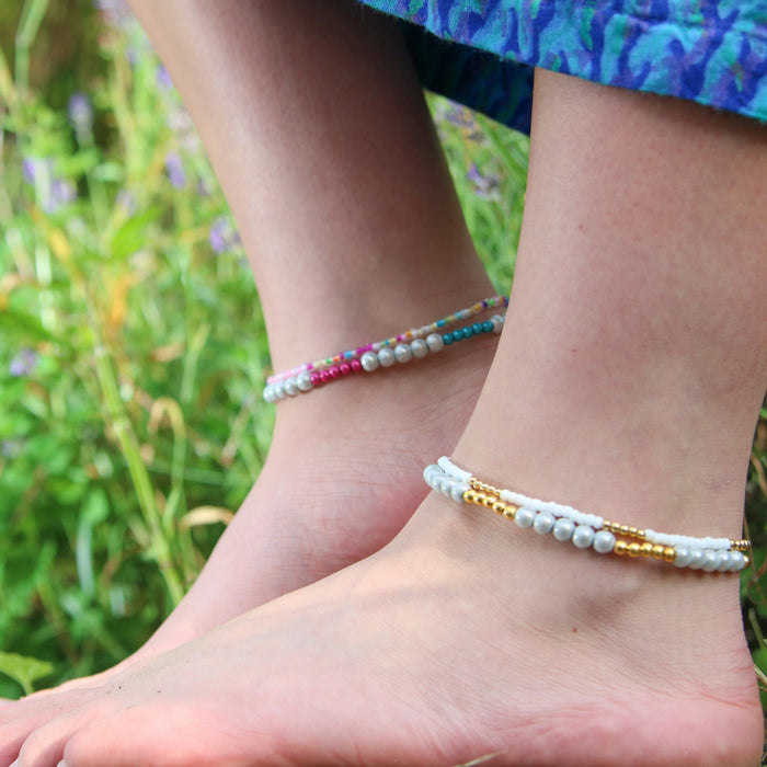 Seedbead Anklet Set