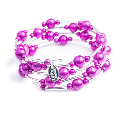 Twisted Silver Bracelet - Bracelet- Disco Beads