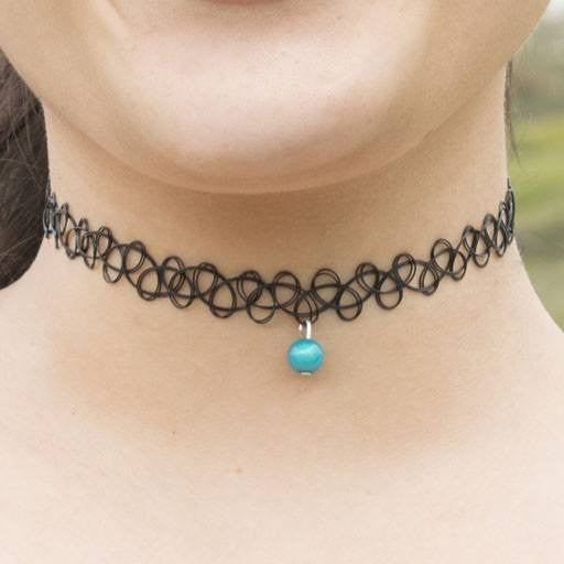 Tattoo Choker - Choker- Disco Beads