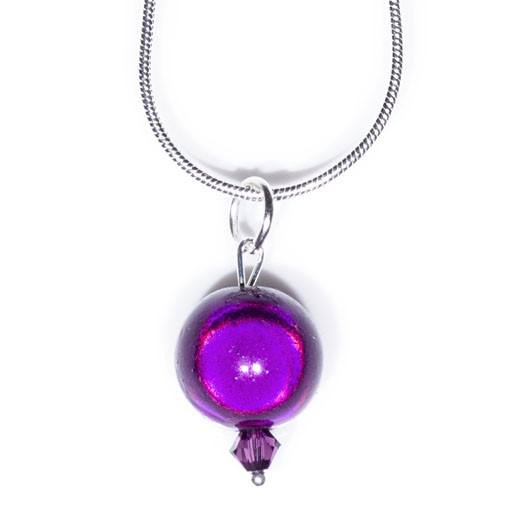 02 - February - Amethyst - Necklace- Disco Beads
