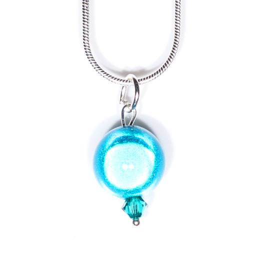 12 - December - Blue Zirconia - Necklace- Disco Beads